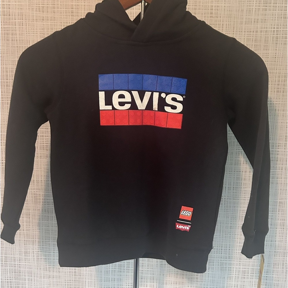 Levi Lego Black Hoodie Sweatshirt Pullover Kids Unisex Sz 6 New $52‎ BxV&W/KK